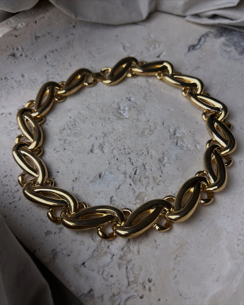 Vintage Swirl Link Statement Necklace