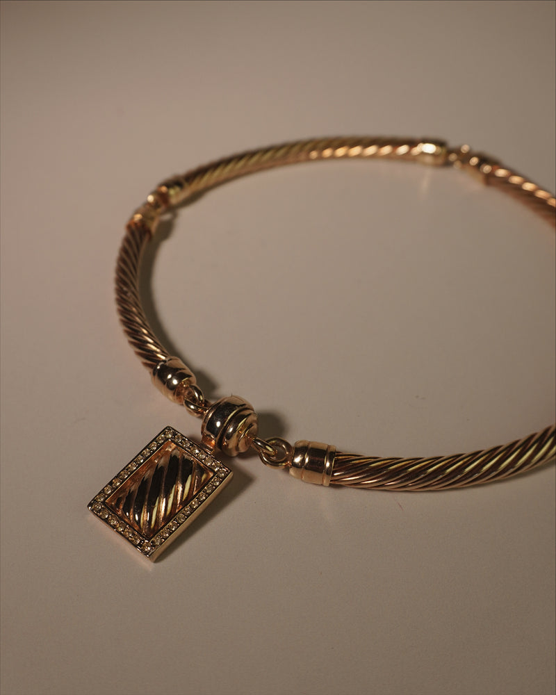 Vintage Twisted Gold Snap Collar