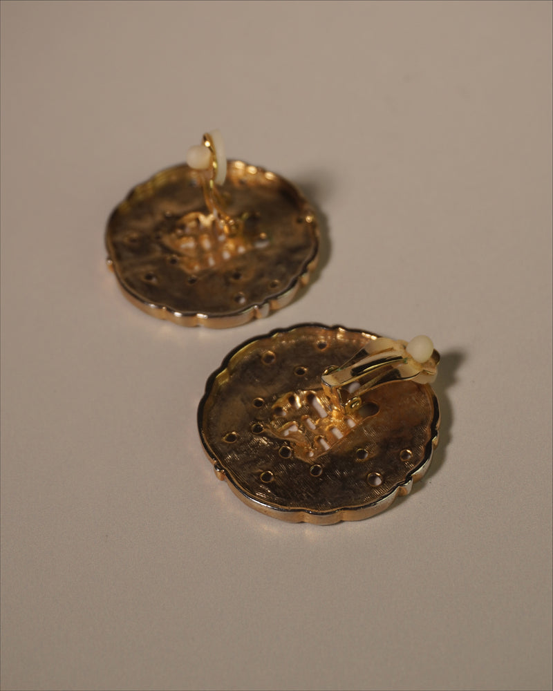 Vintage Two Tone Chinese Earrings