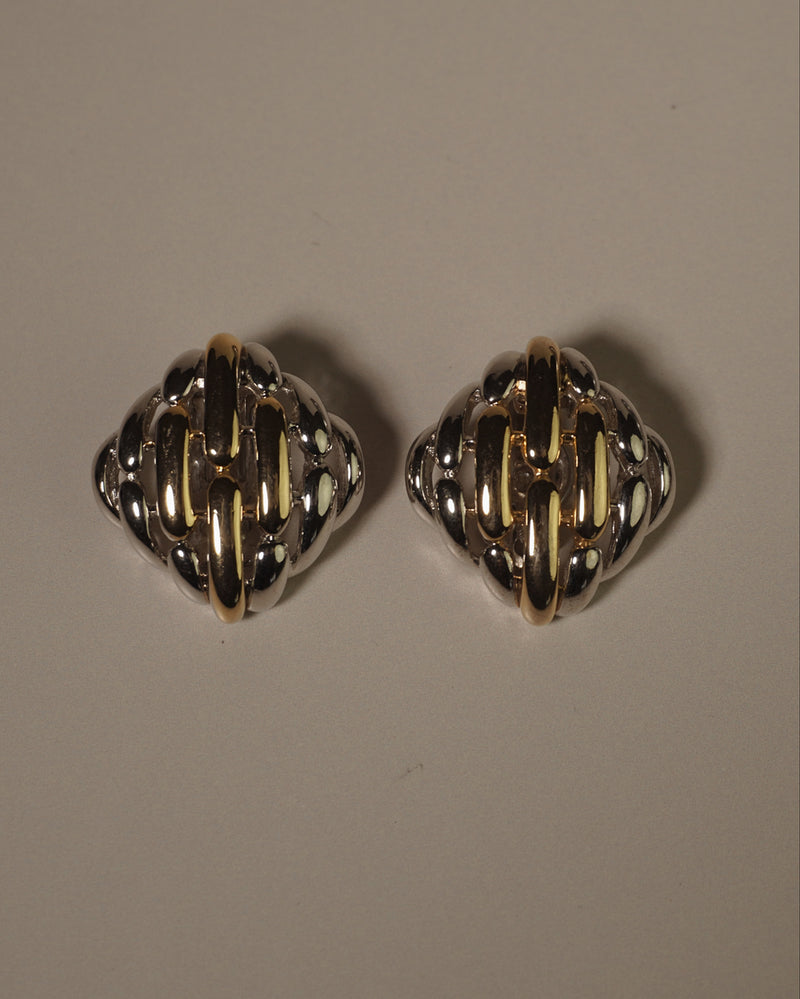 Vintage Two Tone Link Clip Ons