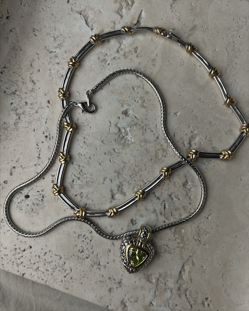 Vintage Two Tone Knot Necklace