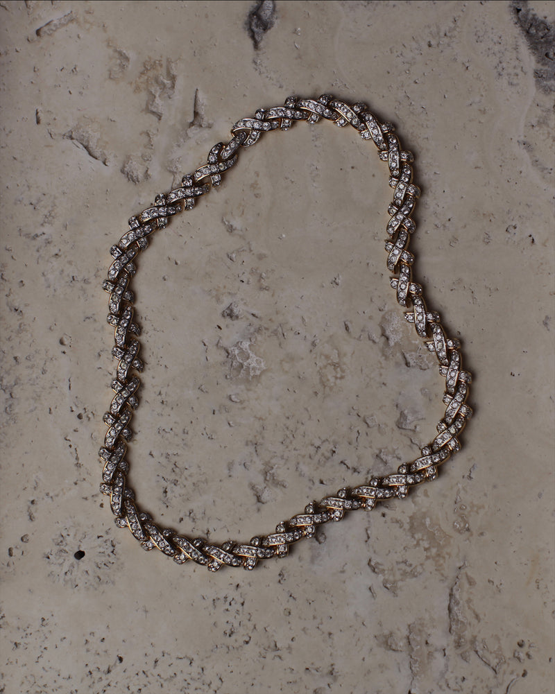 Vintage X-Link Pave Necklace